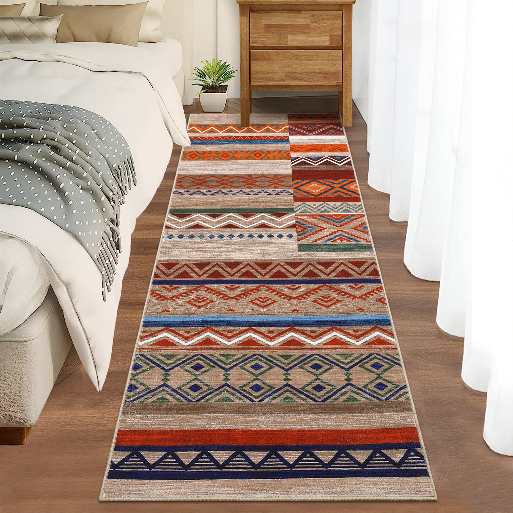 Garvee Boho Design Non Slip Area Rug for Living Room Bedroom, Stain Resistant Carpet for Dining Room and Entryway