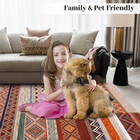 Garvee Boho Design Non Slip Area Rug for Living Room Bedroom, Stain Resistant Carpet for Dining Room and Entryway