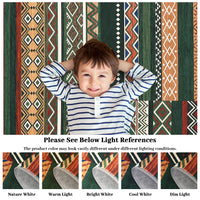 Garvee 4x6 Washable Rugs Chrismas Rug for Living Room Southwestern Tribal Geometric Area Rug for Bedroom Patchwork Office Carpet Low Pile Neutral Soft Nursery Rug Non Slip