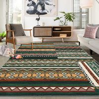 Garvee 4x6 Washable Rugs Chrismas Rug for Living Room Southwestern Tribal Geometric Area Rug for Bedroom Patchwork Office Carpet Low Pile Neutral Soft Nursery Rug Non Slip