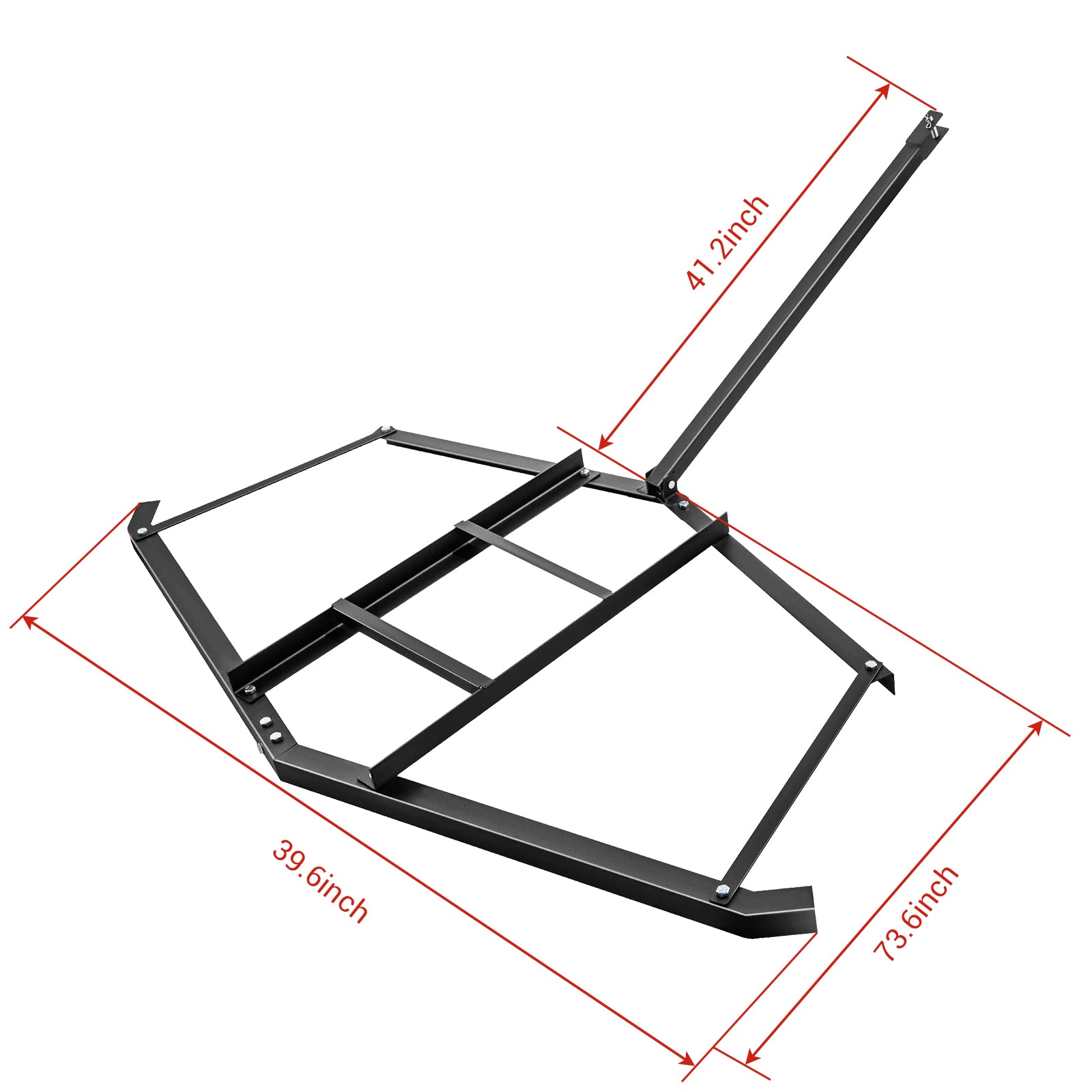 Garvee 74 Inch ATV Drag Harrow with 2 Adjustable Bars, Driveway Drag Grader for Farm Garden Field Landscape Leveling or Sod Prepping