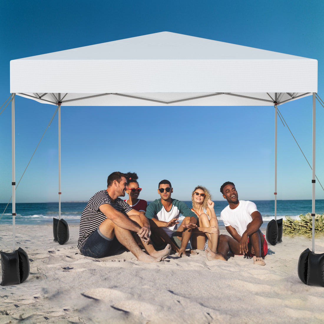 Garvee 10x10ft Pop-Up Canopy Tent - Enhanced Size & Coverage, Premium Oxford Fabric, Adjustable Height, Quick Setup, Wheeled Bag for Patio & Events