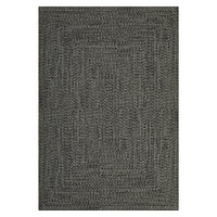 Garvee Area Rug Dark Grey 10x13 Extra Large Rug Print Braided Machine Washable Rug for Living Room, Non-Slip Stain Resistant Accent Rug Farmhouse Printed Weaving Floor Cover Carpet for Bedroom