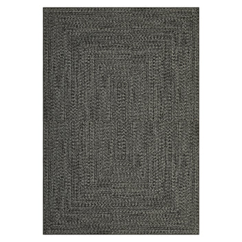 Garvee 3x5 Washable Rug with Non Slip Backing for Living Room and Bedroom, Low Pile Braided Carpet, Gray Brown