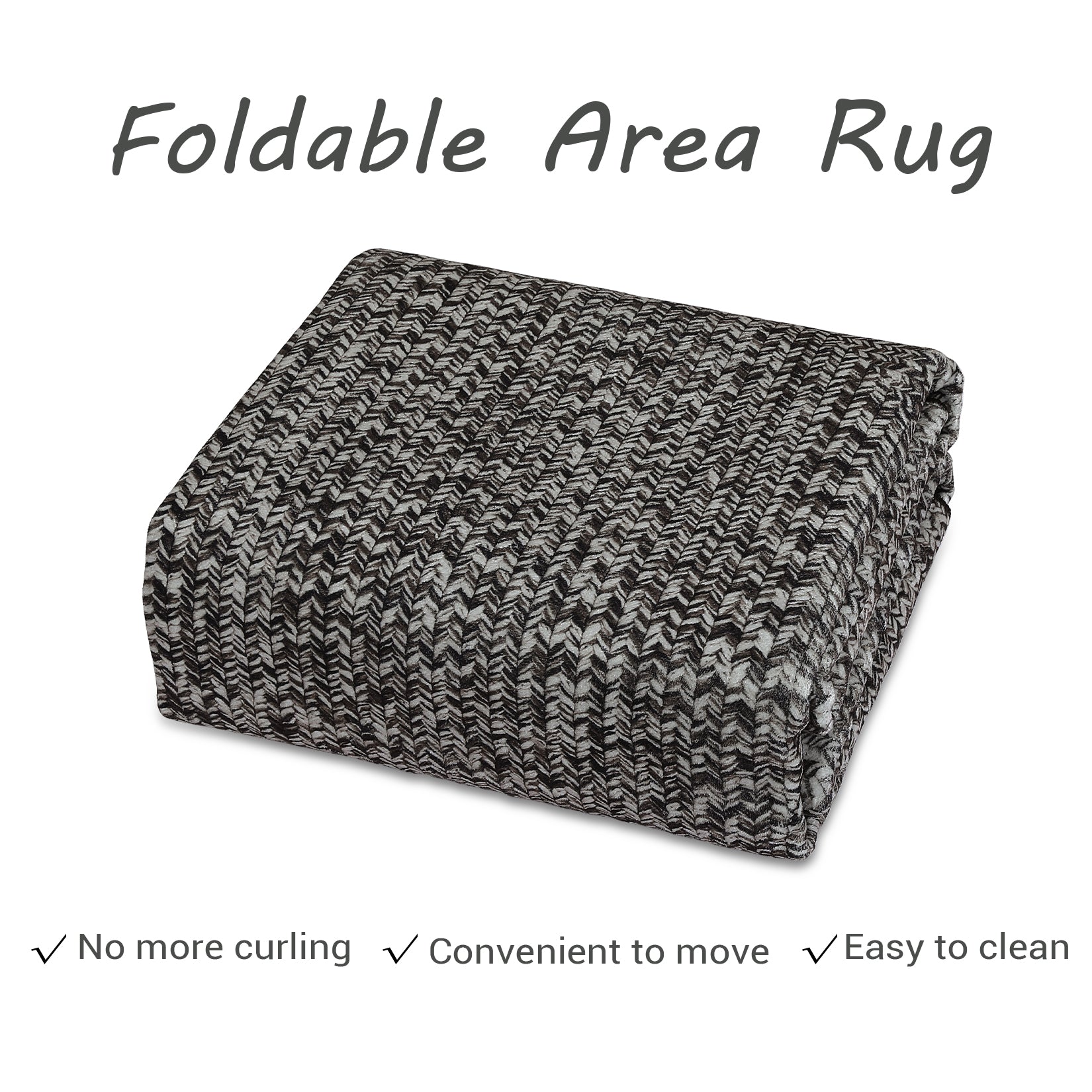 Garvee Dark Grey 8x10 Area Rug Print Braided Area Rug Machine Washable Rug for Living Room Farmhouse Solid Printed Weaving Carpet Non-Slip Stain Resistant Accent Rug Floor Cover for Home Decor