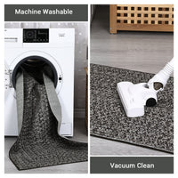 Garvee Area Rug Dark Grey 10x13 Extra Large Rug Print Braided Machine Washable Rug for Living Room, Non-Slip Stain Resistant Accent Rug Farmhouse Printed Weaving Floor Cover Carpet for Bedroom