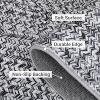 Garvee 9x12 Area Rug Print Braided Large Area Rug Machine Washable Rug for Living Room, Non-Slip Stain Resistant Accent Rug Farmhouse Solid Printed Weaving Floor Cover Carpet for Bedroom, Grey