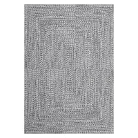 Garvee 9x12 Area Rug Print Braided Large Area Rug Machine Washable Rug for Living Room, Non-Slip Stain Resistant Accent Rug Farmhouse Solid Printed Weaving Floor Cover Carpet for Bedroom, Grey