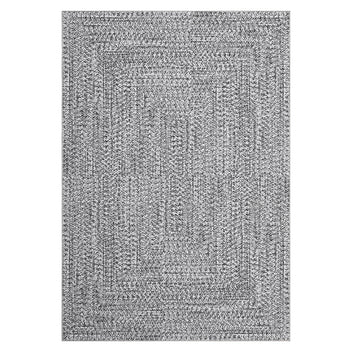 Garvee 8x10 Washable Rug Non Slip Printed Braided Rug Foldable Indoor Carpet Ultra-Soft Solid Printed Weaving Floor Cover for Living Room Bedroom Playroom Dorm, Grey/ 8'× 10'