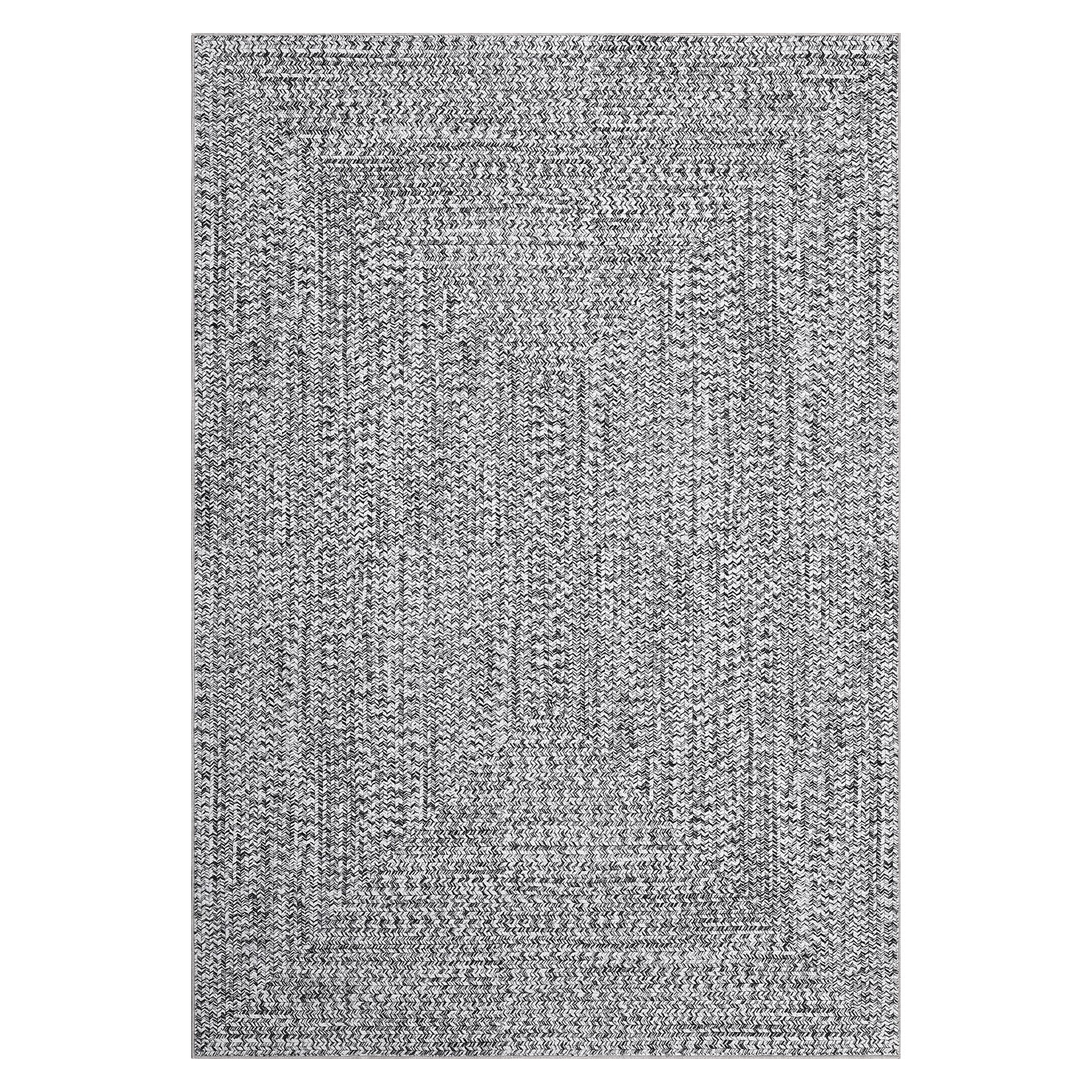Garvee Area Rug 10x13 Extra Large Rug Print Braided Machine Washable Rug for Living Room, Non-Slip Stain Resistant Accent Rug Farmhouse Printed Weaving Floor Cover Carpet for Bedroom, Grey