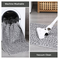 Garvee 9x12 Area Rug Print Braided Large Area Rug Machine Washable Rug for Living Room, Non-Slip Stain Resistant Accent Rug Farmhouse Solid Printed Weaving Floor Cover Carpet for Bedroom, Grey