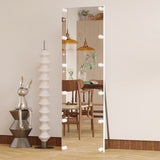 Garvee Full Body Floor Mirror, 63" x 20" Light Bulb Floor Mirror with Aluminum Frame, 3 Color LED Lights, Standing Lighted Mirror - White Frame