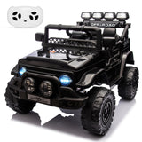 Garvee Ride - P Series: 12VElectric Ride on Truck Car For Kids Age 3+, Remote Control, Twin 25W Motors 3.1MPH Max Speed, Bluetooth USB Music Player, 4 Wheels Suspension LED Lights Safety Belt, Gift for Boy & Girl -Black - Black
