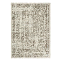 Garvee 5x7 Washable Area Rug Vintage Rug Traditional Floor Cover Foldable Thin Rug Kitchen Accent Rug Indoor Distressed Non Slip Carpet Floral Print Mat Bedroom Living Room Bathroom Brown