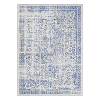 Garvee Machine Washable 9x12 Area Rugs for Living Room Vintage Rugs Non Slip Low Pile Water Resistant Soft Print Pattern Carpet for Bedroom Indoor Decor Polyester Rug Blue