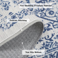 Garvee 10x13 Rug, Large Blue Area Rug - Foldable Rugs for Living Room 10x13 - Stain Resistant Vintage Area Rugs 10x13 - Living Room Area Rugs 10x13 - Eco-Friendly Washable Rug