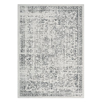 Garvee Area Rug 8x10 Washable Rug Grey Vintage Rug Traditional Floor Cover Thin Rug Retro Kitchen Indoor Distressed Non Slip Carpet Floral Print Mat Living Room Bedroom Dining Room