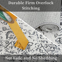 Garvee Large Grey Area Rug - Foldable Rugs for Living Room 10x13 - Stain Resistant Vintage Area Rugs 10x13 - Living Room Area Rugs 10x13 - Eco-Friendly Washable Rug