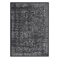 Garvee Vintage Area Rug, 4x6 Stain Resistant Carpet Non Shedding Non-Slip Soft Rug Bedroom Dining Room or Home Office, Low Pile Farmhouse Oriental Indoor Floor Carpet Black