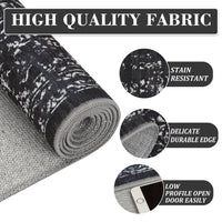 Garvee Vintage Area Rug, 4x6 Stain Resistant Carpet Non Shedding Non-Slip Soft Rug Bedroom Dining Room or Home Office, Low Pile Farmhouse Oriental Indoor Floor Carpet Black