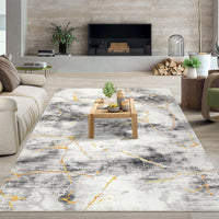 Garvee Area Rug 8x10 Large Living Room Floor Carpet, Low Pile Modern Ink Splatter Abstract Rug, Non-Slip Machine Washable Arrea Rug for Bedroom, Dining Room, Office