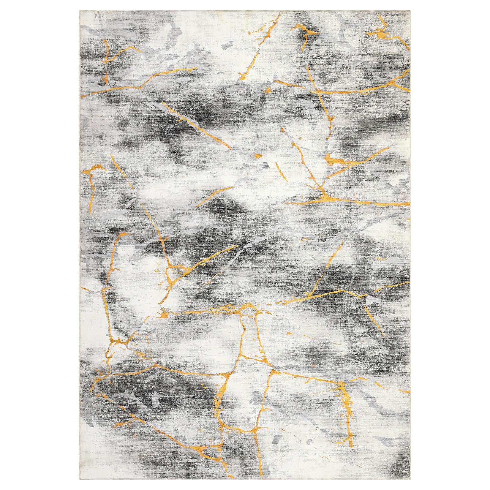 Garvee Area Rug 8x10 Large Living Room Floor Carpet, Low Pile Modern Ink Splatter Abstract Rug, Non-Slip Machine Washable Arrea Rug for Bedroom, Dining Room, Office