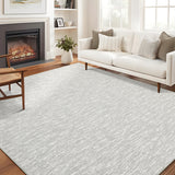 Garvee 8x10 Area Rugs for Living Room, Modern Contemporary Machine Washable Non-Slip Bedroom Rug, Ultra-Thin Soft Large Area Rug Carpet for Dining Room, Light Grey - Gray