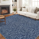 Garvee Washable 8x10 Area Rugs, Ultra Thin Modern Contemporary Non-Slip Bedroom Rugs Non-Shedding Large Indoor Rugs Floor Carpet for LIving Room Office Dining Room, Navy Blue - Navy Blue