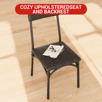 Garvee 5 Piece Dining Table Set for 4, Kitchen Table and Chairs Rectangular, Metal and Wood Dinning Room Table Furniture Set for Kitchen, Apartment, Brown