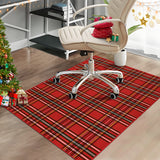 Garvee Christmas Office Chair Mats for Hardwood Floor, 36"X48" Computer Gaming Desk Chair Mat for Tile, Red Buffalo Plaid Xmas Under Desk Office Rug, Carpet Floor Protector for Rolling Chair - Red