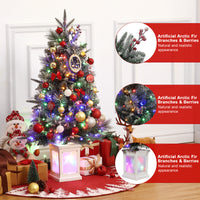 Garvee 3ft Christmas Tree with 78 Multicolor Led Lights, Pre-Lit Artificial Christmas Trees, Snow Flocked, 8 Lighting Modes, Battery Operated, Christmas Decoration for Home, Lighting Potted Base