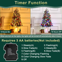 Garvee 3ft Christmas Tree with 78 Multicolor Led Lights, Pre-Lit Artificial Christmas Trees, Snow Flocked, 8 Lighting Modes, Battery Operated, Christmas Decoration for Home, Lighting Potted Base