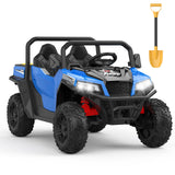 Garvee Ride - P Series: 24V Ride On Dump Truck for Big Kids, 4x4 Electric Car with Remote Control, Shovel, Bluetooth & Music, 24v Ride On Toys, Truck Car, Kids Electric Ride - Blue