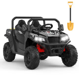 Garvee Ride - P Series: 24V Ride On Dump Truck for Big Kids, 4x4 Electric Car with Remote Control, Shovel, Bluetooth & Music, 24v Ride On Toys, Truck Car, Kids Electric Ride - Black