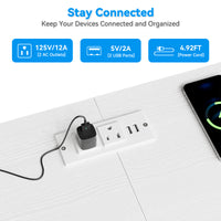 Garvee 63.3 Inch Dresser for Bedroom, 10 Drawer Dresser TV Stand for 65-75" TV, Fabric Chest of Drawers with Led Lights & Power Outlets, Long Entertainment Center for Closet, Living Room, White