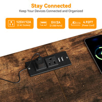 Garvee 63.3" Wide Dresser TV Stand with 10 Fabric Drawers, USB Charging, LED Lighting, Solid Wood & Metal Frame, Fits 75" TVs, Living Room Storage, Brown