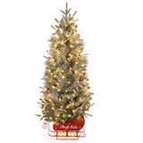 Garvee 4.5ft Pre-Lit Christmas Tree, Snow Flocked Christmas Tree with 200 Led Lights, 8 Lighting Modes, Sleigh Ride Base, Artificial Xmas Tree for Home Decoration, 1 PC - 4.5ft - 200 Lights(1 Pack)
