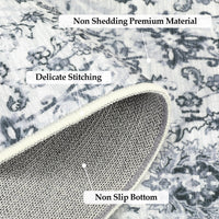 Garvee Area Rug - 8x10, Grey/Beige, Soft Distressed Design, Non-Shedding & Easy Care Area Rug, Ideal for High Traffic Areas in Living Room, Bedroom Home Office