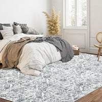 Garvee Area Rug - 8x10, Grey/Beige, Soft Distressed Design, Non-Shedding & Easy Care Area Rug, Ideal for High Traffic Areas in Living Room, Bedroom Home Office