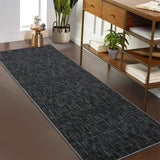 Garvee Runner Rug 2x6 Black Modern Abstract Low Pile Non-Slip Machine Washable Fade-Resistant Durable for Hallways Entryways Home Decor - Black