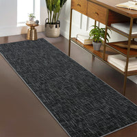Garvee Runner Rug 2x6 Black Modern Abstract Low Pile Non-Slip Machine Washable Fade-Resistant Durable for Hallways Entryways Home Decor