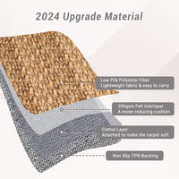 Garvee Modern Beige Camel 9x12 Washable Living Room Rugs Large Modern Woven Pattern Accent Rugs, Non-Slip Soft Low Pile Area Rugs, Non-Shedding Contemporary Indoor Carpet for Bedroom, Office