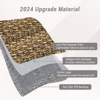 Garvee Modern Brown 10x13 Large Area Rugs, Non-Slip Modern Woven Pattern Living Room Rugs, Washable Soft Low Pile Accent Rugs, Non-Shedding Contemporary Floor Carpet for Office, Bedroom