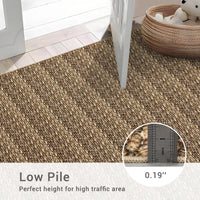 Garvee Modern Brown 10x13 Large Area Rugs, Non-Slip Modern Woven Pattern Living Room Rugs, Washable Soft Low Pile Accent Rugs, Non-Shedding Contemporary Floor Carpet for Office, Bedroom