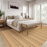 Garvee Modern Beige Camel 9x12 Washable Living Room Rugs Large Modern Woven Pattern Accent Rugs, Non-Slip Soft Low Pile Area Rugs, Non-Shedding Contemporary Indoor Carpet for Bedroom, Office