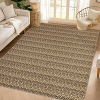 Garvee Modern Brown 10x13 Large Area Rugs, Non-Slip Modern Woven Pattern Living Room Rugs, Washable Soft Low Pile Accent Rugs, Non-Shedding Contemporary Floor Carpet for Office, Bedroom