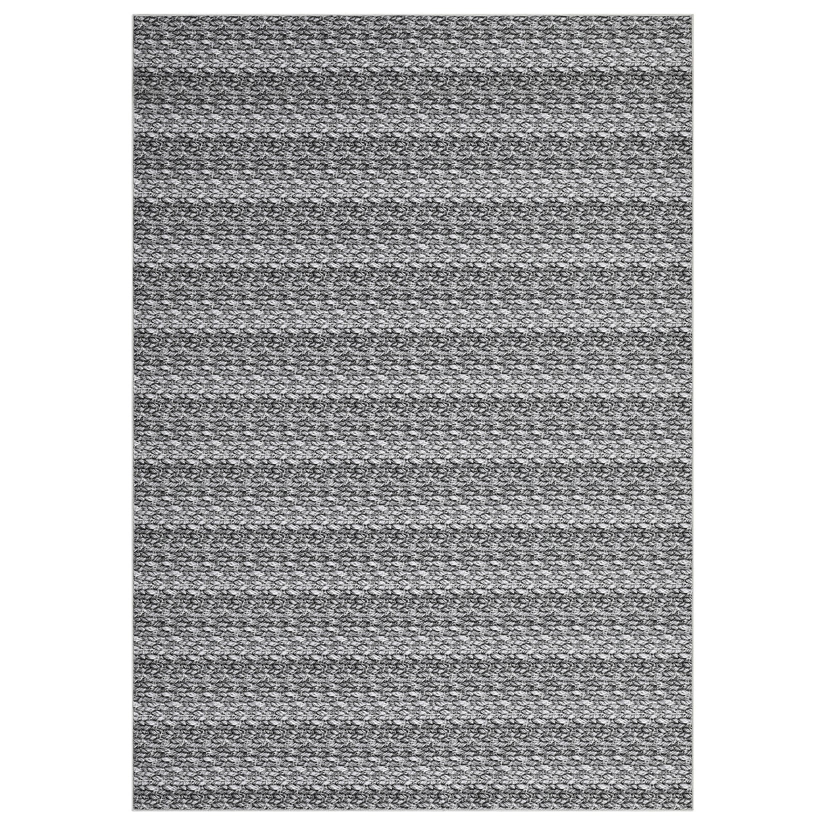 Garvee Modern Grey 8x10 Washable Area Rugs, Large Modern Woven Pattern Accent Rugs, Non-Slip Soft Low Pile Floor Carpet, Non-Shedding Contemporary Indoor Carpet for Bedroom, Living Room