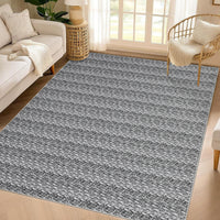 Garvee Modern Grey 8x10 Washable Area Rugs, Large Modern Woven Pattern Accent Rugs, Non-Slip Soft Low Pile Floor Carpet, Non-Shedding Contemporary Indoor Carpet for Bedroom, Living Room