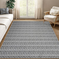 Garvee Modern Grey 5x7 Area Rugs Woven Pattern Accent Rugs with Non-Slip Backing, Washable Soft Low Pile Floor Carpet, Non-Shedding Contemporary Throw Rugs for Kitchen, Bedroom