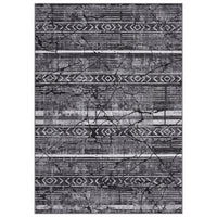 Garvee Boho Black-Grey 6x9 Washable Rugs for Living Room, Geometric Marble Boho Area Rugs for Bedroom Ultra Thin Non-Slip Large Indoor Rugs Floor Carpet for Dining Room